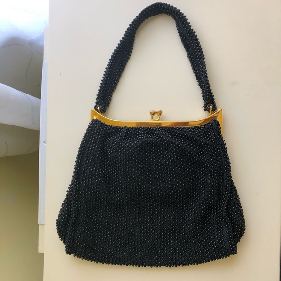 Corde Bead Handbags - Vintage 50s Corde Bead Purse